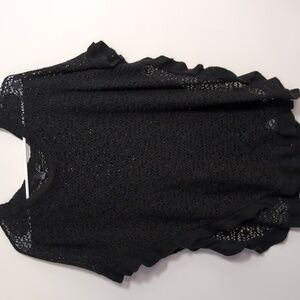 live large black poncho knit